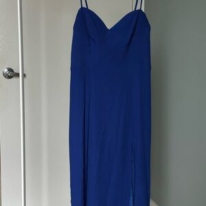 Aritzia Sunday Best Blue Midi Dress with Slit